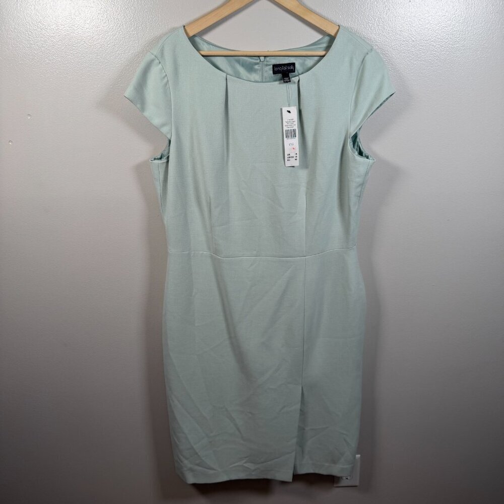 Long Tall Sally Textured Crepe Suit Dress Size 14 Pale Green Work Career Office